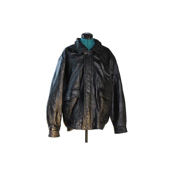 Napoline Other - Vintage 90s Napoline Leather Outfitters Bomber Jacket Men’s XL Genuine Leather